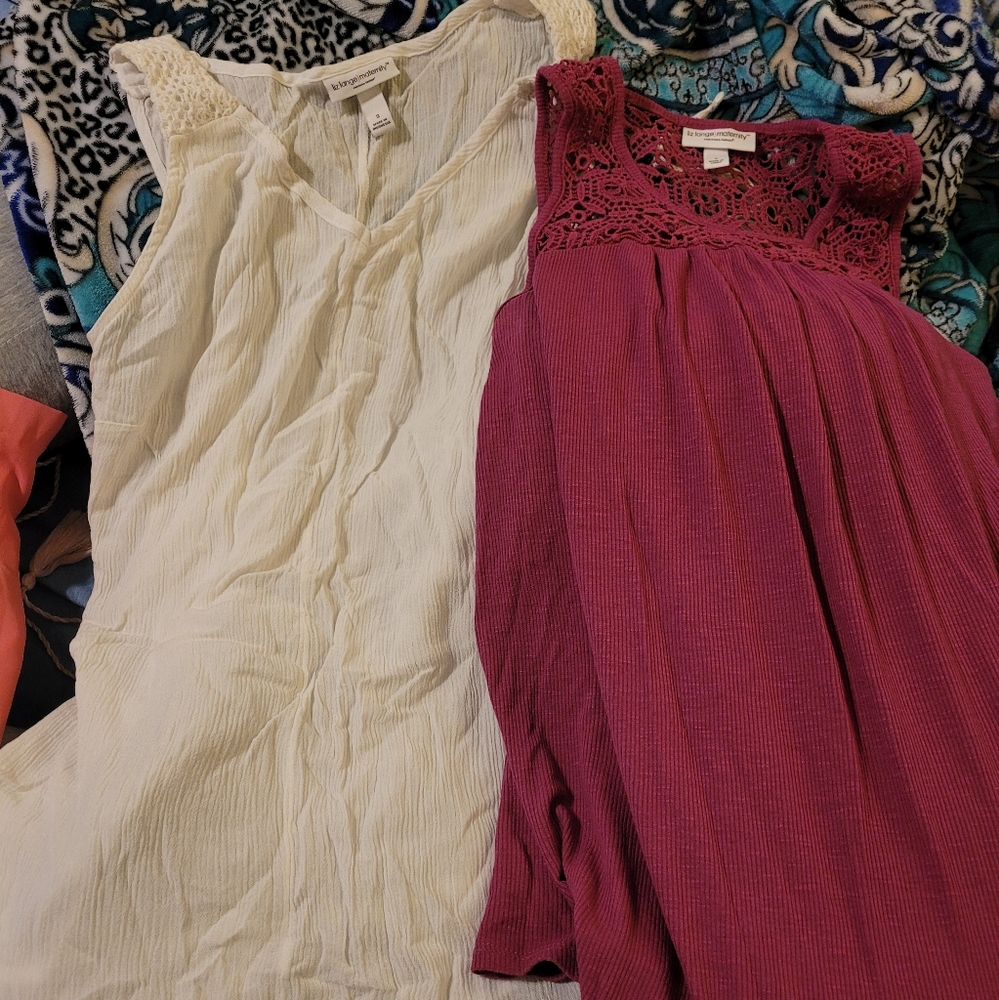 2- Liz Lange Maternity Tank Tops. LIKE NEW!
